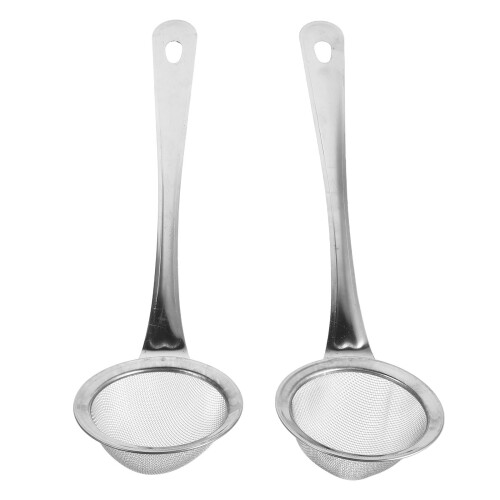 2Pièces Skimmer Mousse Acier Argent Pour Bar Professionnel