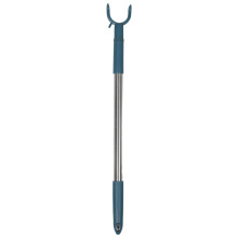 Blue Telescoping Clothesline Rod Adjustable for Balcony Laundry