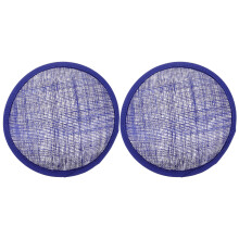 2Pcs Blue Linen Round Fascinator Base Stable Hat Maker Accessory