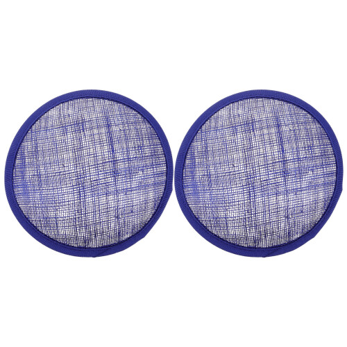 2Pcs Blue Linen Round Fascinator Base Stable Hat Maker Accessory