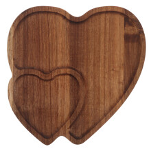 Coffee Heart Wooden Serving Tray Versatile Food Platter Decor