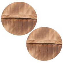 2Pcs Natural Wood Mini Wok Covers Heat-Proof Kitchen Toys for Dolls