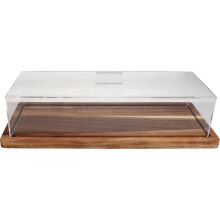 Acrylic Cake Dome Cover with Wood Base for Bakery & Home Use