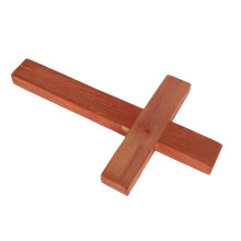 Dark Red Handcrafted Wood Christian Cross Wall Decoration