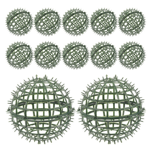 12Pcs Green Floral Sphere Stands Sturdy Plastic Topiary Ball Holders