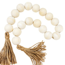 Couronne de perles en bois, 4 cm de diamètre, perles décoratives de style champêtre