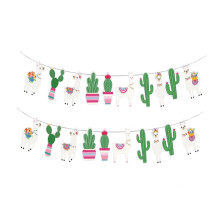 Alpaca Cactus Bunting Hawaiian Party Decor 2PCS