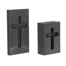 2Pcs Smooth Surface Cross Graphite Mold for Metal Casting and Smelting