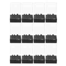 12Pcs Clear Acrylic Brooch Display Boxes with Black Sponge for Jewelry