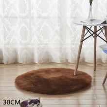 Faux Fur Rug Round Fluffy Non-Slip 30 cm White