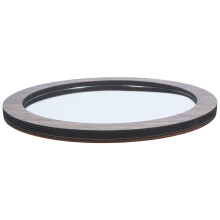 Rustic Wooden Round Mirror Tray for Candle Display and Vanity