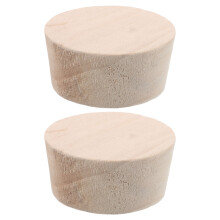 2Pcs Oak Wooden Stoppers Tapered Air Tight Seal Beige