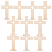 16Pcs Premium Wood Table Crosses, Hollow Design for Baptism and Prayer