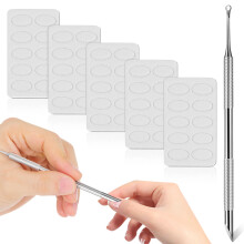 6Pcs Circle Bevel Metal Cuticle Removers with Sandpaper for Nail Care