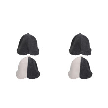 4Pièces Bonnets Sauna Feutre Laine 70% Protection Thermique Mixte