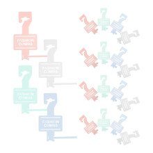 80Pcs PP Plastic Hanger Labels for Comb with Colored Self Lock Tie