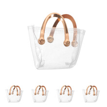 5Pcs Mini Plastic Doll Purse Transparent Handbag for Dollhouse Display