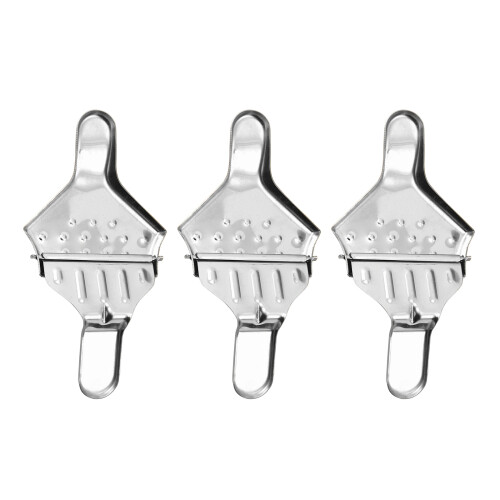 3Pcs Silver Stainless Steel Handheld Lemon and Orange Juice Squeezer