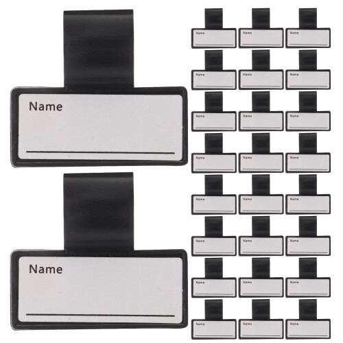40Pcs Black ABS Plastic Stethoscope Name Tags Clip for Hospital Nurses