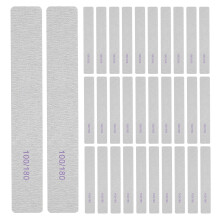 50Pcs Dual Grit Emery Boards Nail Files Grey PP for Daily Nail Care