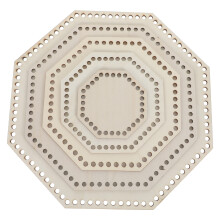 5Pièces Base En Bois Octogonale Pour Panier À Crocheter Khaki Naturel