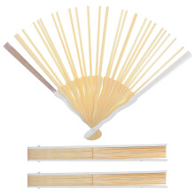 3Pcs DIY Wooden Hand Fan Frame Multi Color Fan Making Material