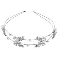 Fjärilsformad Tiara med strass och kristall för bröllop