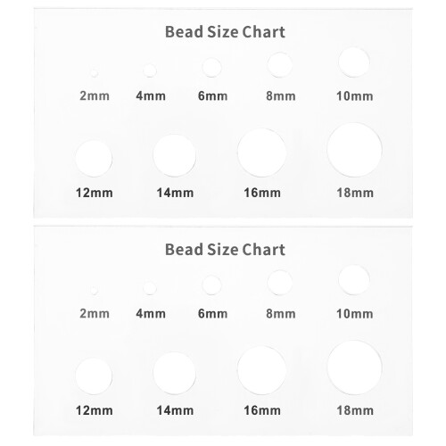 2Pcs Clear Acrylic Bead Board for Jewelry Making with Size Chart Mm