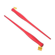 2Pcs Dark Red Dip Pen Holders Metal Plastic Nibs Holder for Home Use