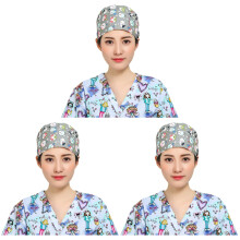 3Pcs Multi Color Surgical Scrub Caps Cotton Durable Adjustable Fit