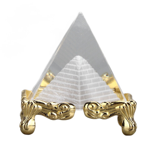 Crystal Pyramid Prism with Gold Stand 1 pc 2