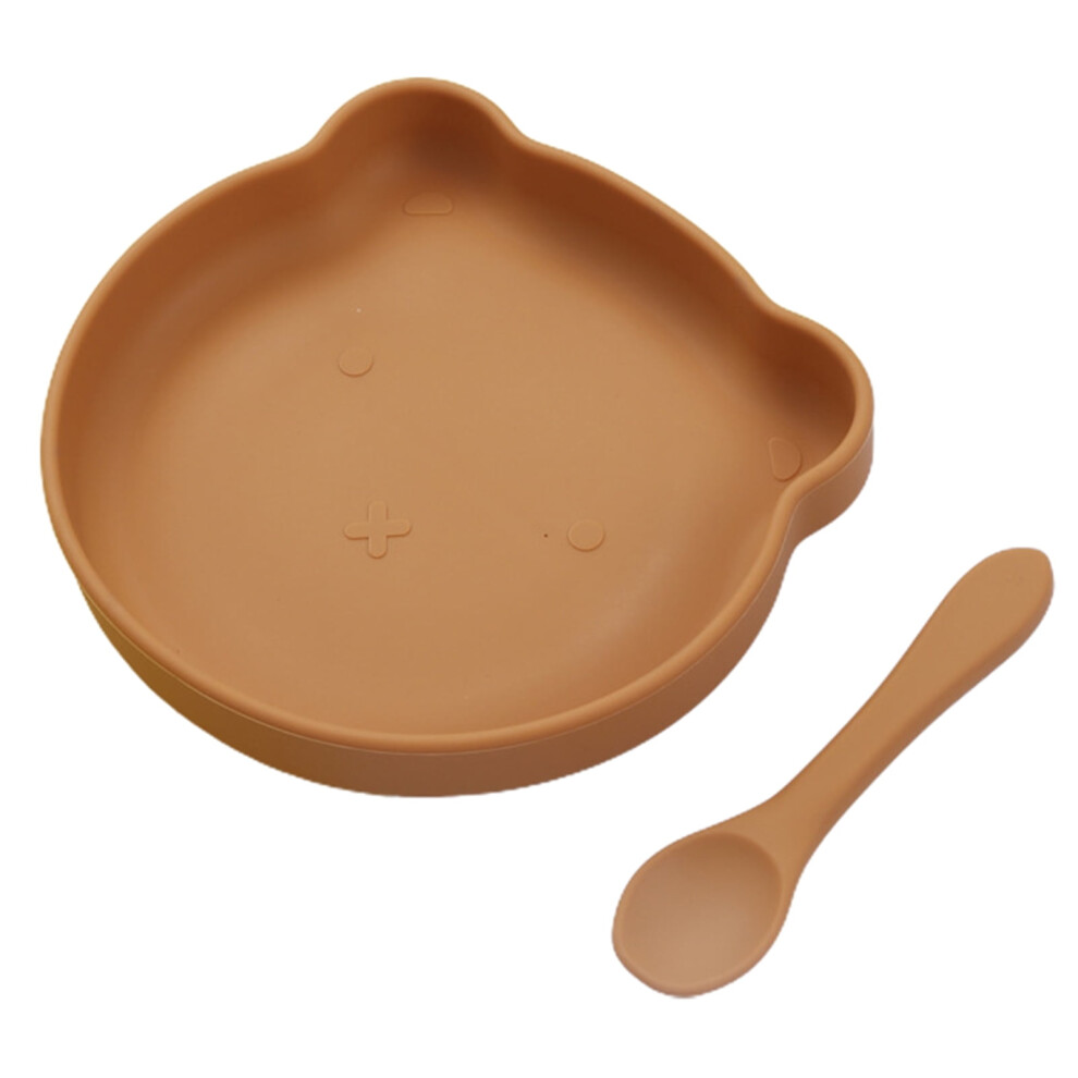 Baby Suction Plate with Spoon, Food-Grade Silicone, 17.5 x
