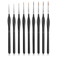 Pensulă cu vârf fin pentru artiști, set de pensule ultra subțiri pentru detalii cu mâner triunghiular ergonomic, peri extra fini de precizie