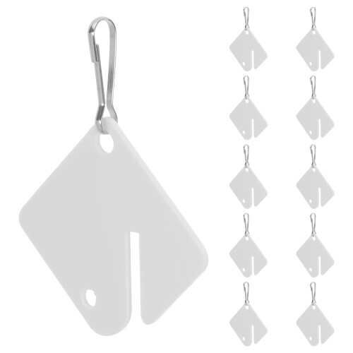 60Pcs White Acrylic Key Tags for Slotted Key Cabinets Hook