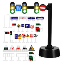 1Ensemble Mini Panneaux Routiers Plastique Pour Jeu Éducatif Et Décor