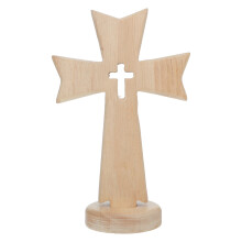 Kruis Voor Baptisme - Staand Eikenhout Decoratiesymbool