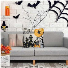 Halloween párnahuzat tök szellem mintával 18x18 hüvelyk