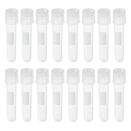 50Pcs Plastic Test Tubes with Covers Clear Liquid Sampling Tubes