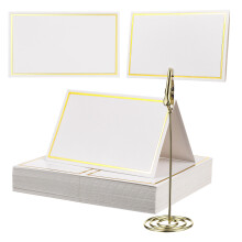 50Pcs Table Place Cards with Spiral Metal Holders for Wedding Seating