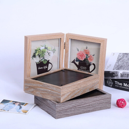 Wooden Double Picture Frame 4x6 Inch 2