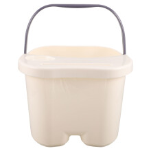 Portable White Foot Soaker Tub with Built-in Massage Beads and Lid