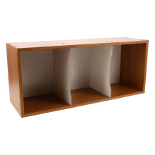 Light Brown Wooden Cd Organizer Rack for Home Desk Storage