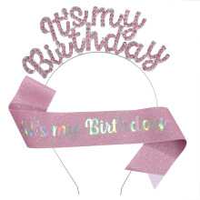 Washranp Birthday Crown and Sash Set 2 Pieces