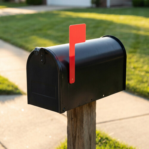 Red Acrylic Mailbox Flag Replacement for Home Wall Mount Accessory 2