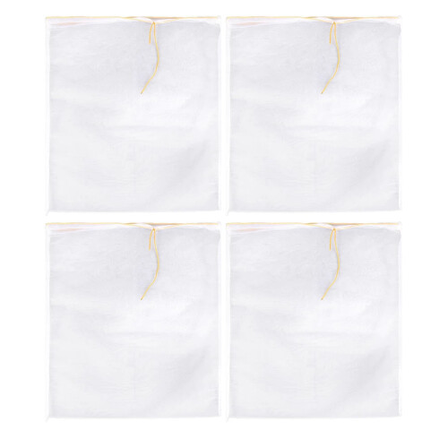 4Pcs Nylon Wine Filter Bags Reusable Drawstring Mesh for Juice Brewing