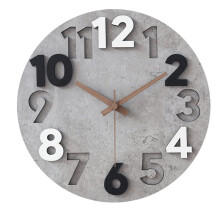 12-inch Modern Grey Wall Clock with Silent Movement
