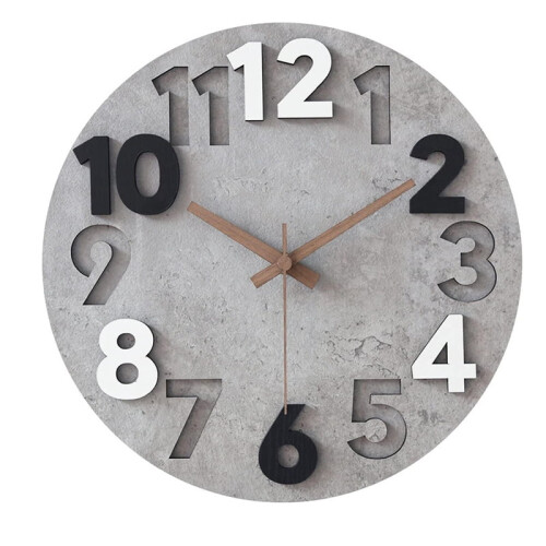 12-inch Modern Grey Wall Clock with Silent Movement