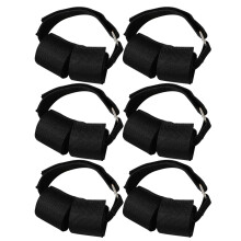 3Paires Bandes Ajustables En Tissu Noires Pour Fitness Jambes