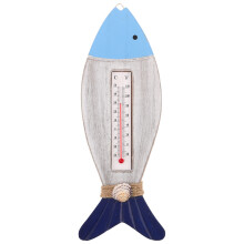 Wooden Indoor Wall Thermometer Multi Ocean Theme Decorative Gauge