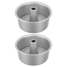 2Pcs Silver Aluminum Tube Pan Easy Release Chiffon & Cheesecake Mold